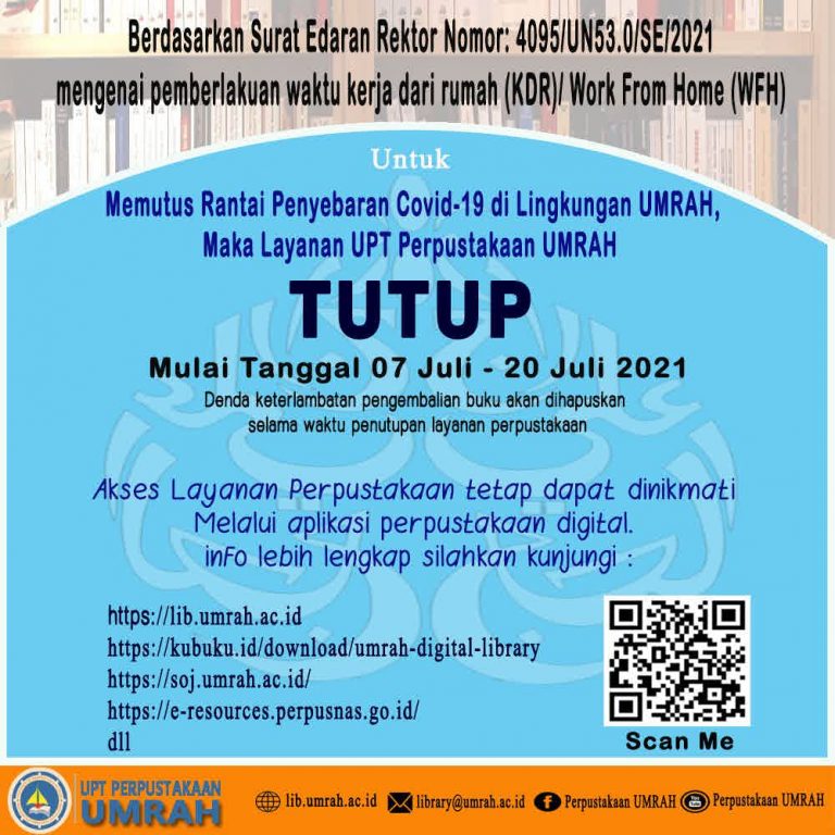 Penutupan Layanan Offline UPT Perpustakaan UMRAH